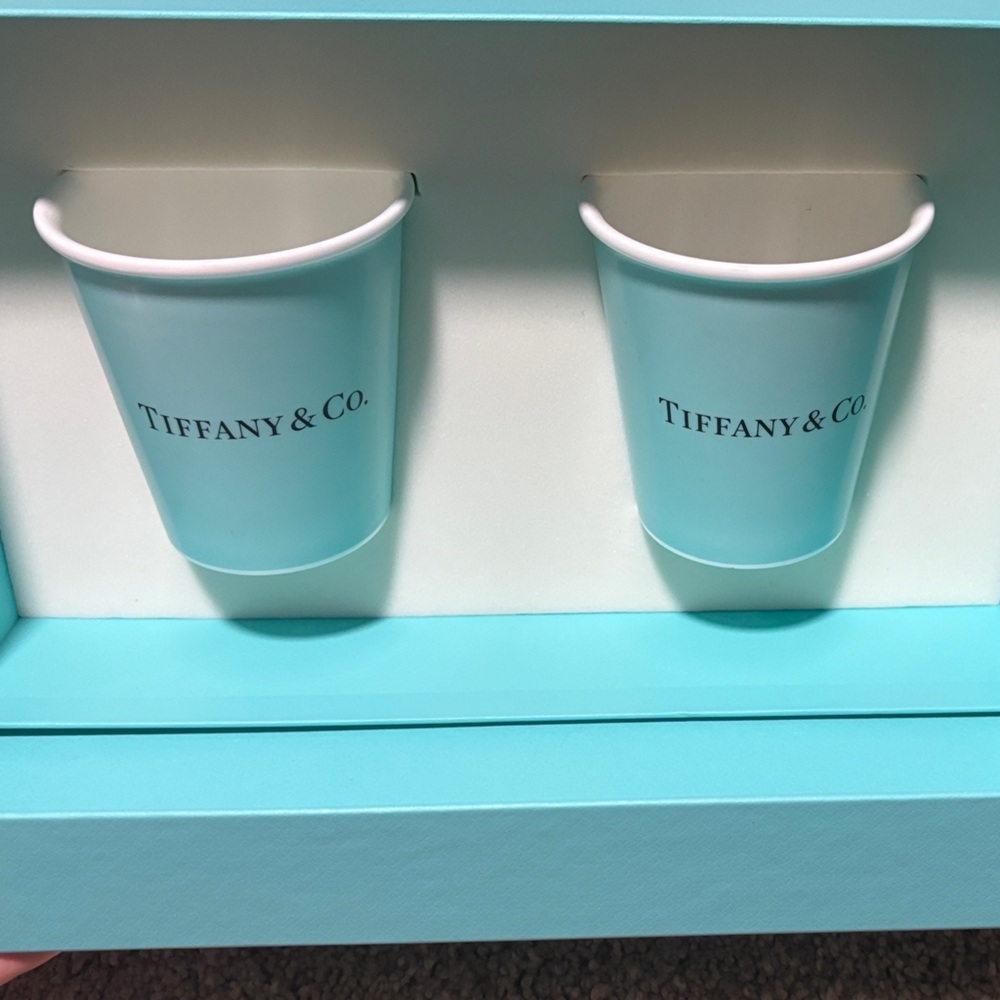 Tiffany & Co. Aqua Blue Cup Pair